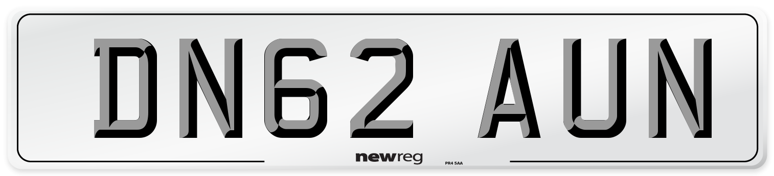 DN62 AUN Number Plate from New Reg
